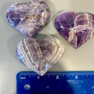 Natural Amethyst Purple Heart-Shaped Stone Set